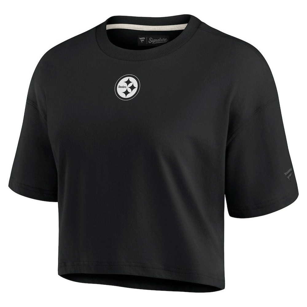 Fanatics Pittsburgh Steelers Women's Elements Super Soft Boxy Cropped T-Shirt Black