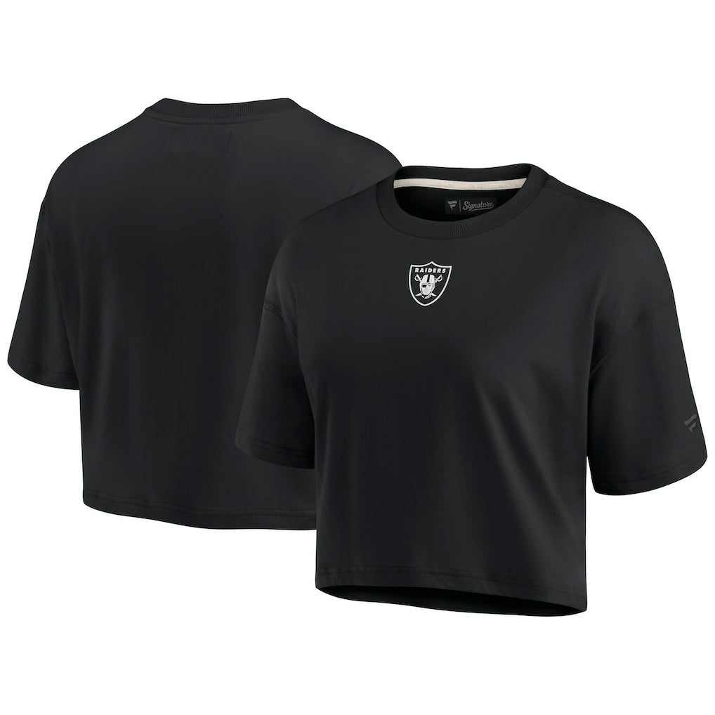 Fanatics Las Vegas Raiders Women's Elements Super Soft Boxy Cropped T-Shirt Black