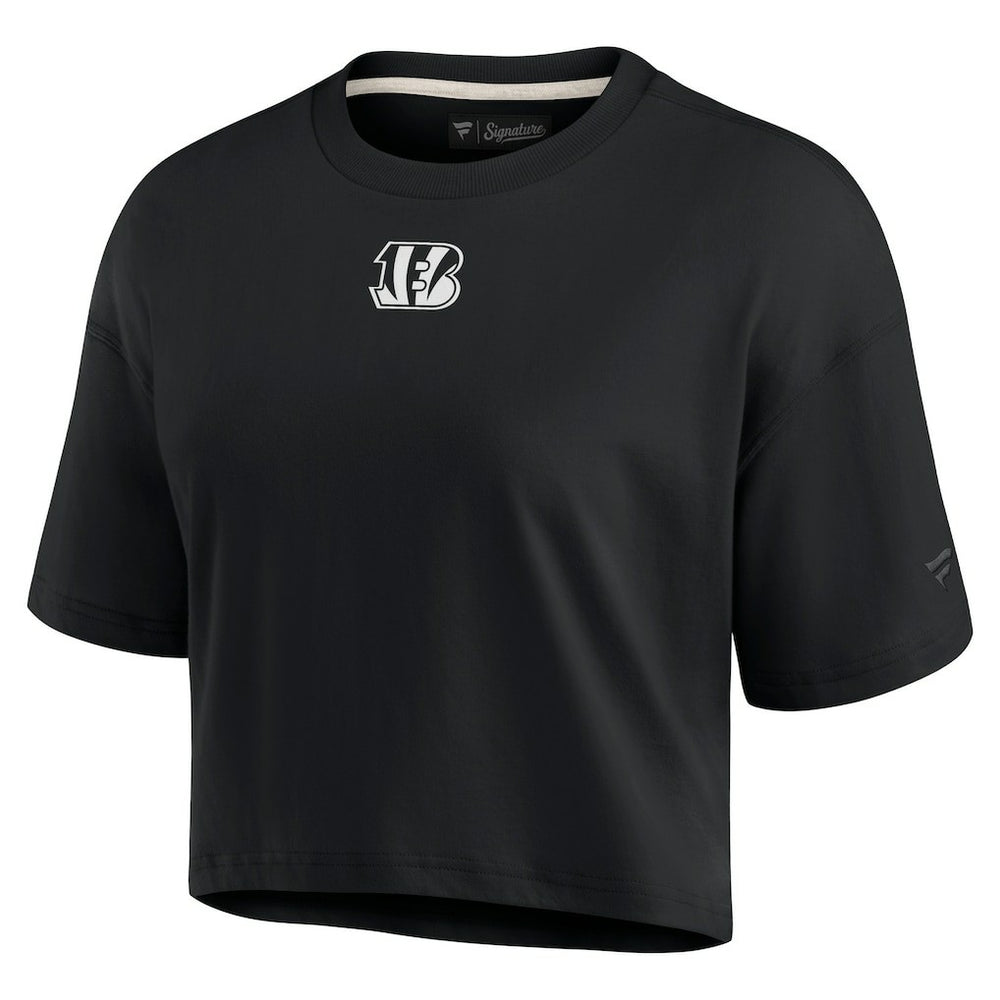 Fanatics Cincinnati Bengals Women's Elements Super Soft Boxy Cropped T-Shirt Black