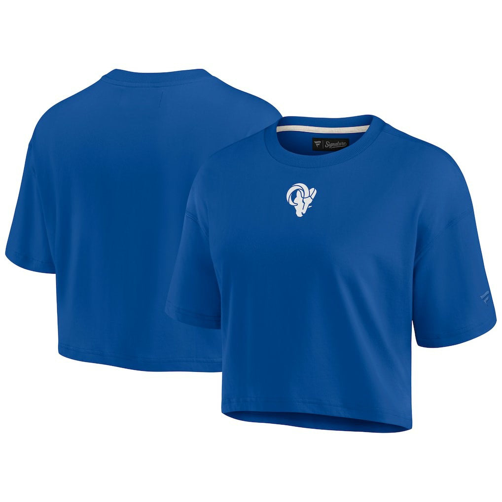 Fanatics Los Angeles Rams Women's Elements Super Soft Boxy Cropped T-Shirt Royal