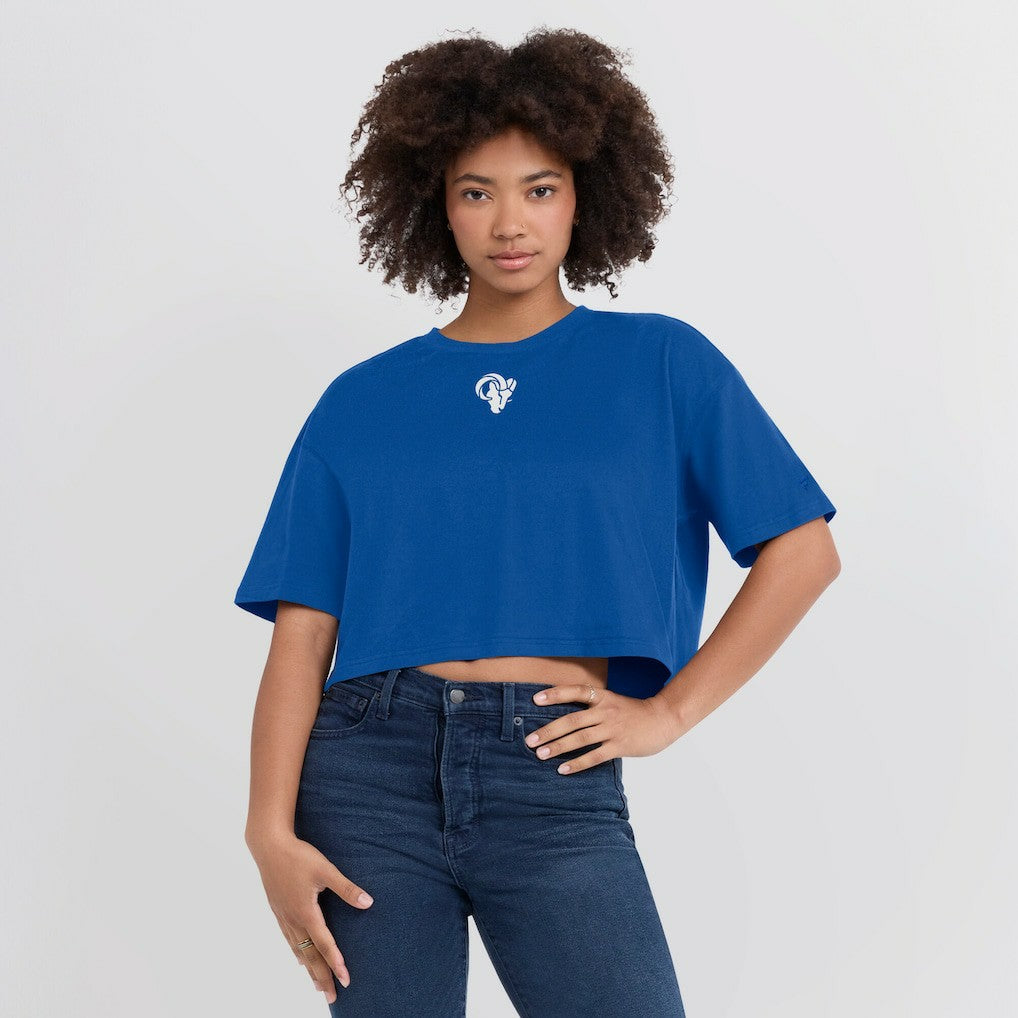 Fanatics Los Angeles Rams Women's Elements Super Soft Boxy Cropped T-Shirt Royal