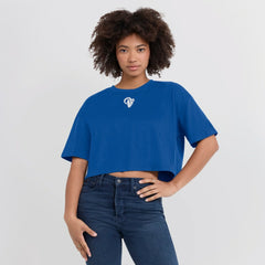 Fanatics Los Angeles Rams Women's Elements Super Soft Boxy Cropped T-Shirt Royal