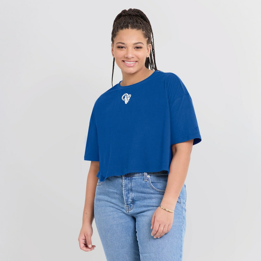 Fanatics Los Angeles Rams Women's Elements Super Soft Boxy Cropped T-Shirt Royal