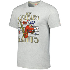 New Orleans Saints Homage Jazz Hyper Local Tri-Blend T-Shirt Ash