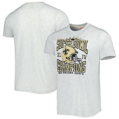 New Orleans Saints Homage Champs Hyper Local Tri-Blend T-Shirt Ash