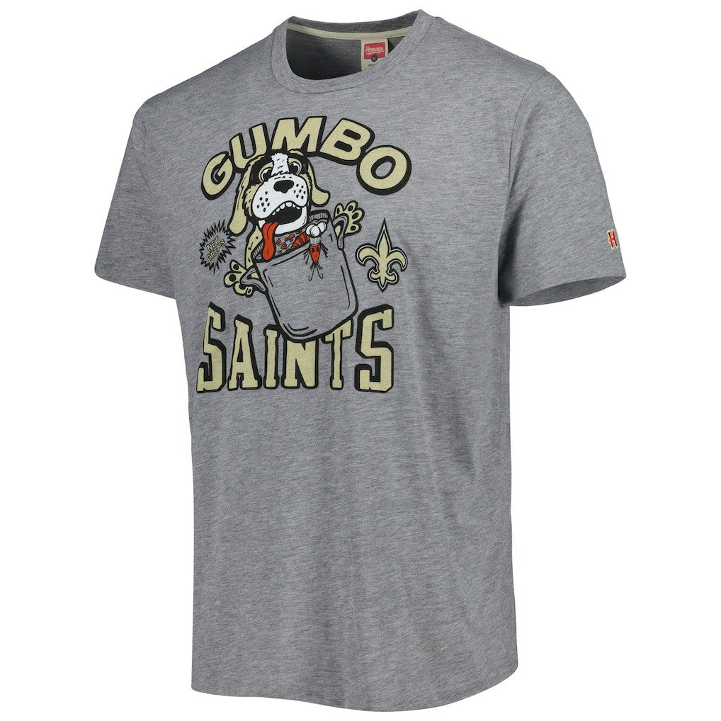 New Orleans Saints Homage Gumbo Hyper Local Tri-Blend T-Shirt Gray