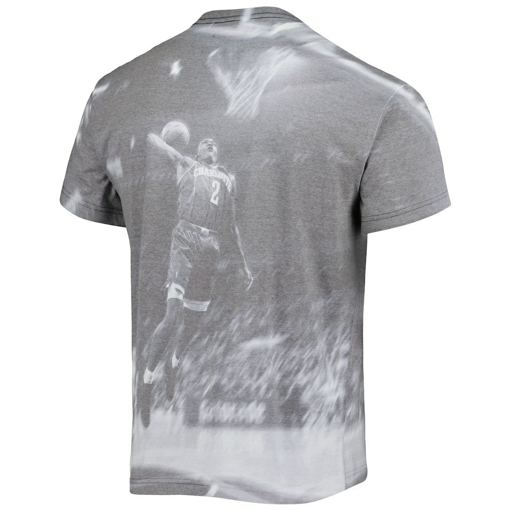 Larry Johnson Charlotte Hornets Above The Rim T-Shirt Heather Gray | Mitchell & Ness US