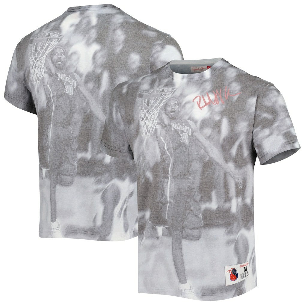 Rasheed Wallace Detroit Pistons Above The Rim T-Shirt for sale Heather Gray | Mitchell & Ness outlet