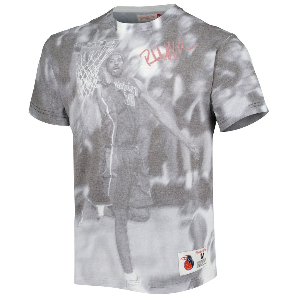 Rasheed Wallace Detroit Pistons Above The Rim T-Shirt for sale Heather Gray | Mitchell & Ness outlet