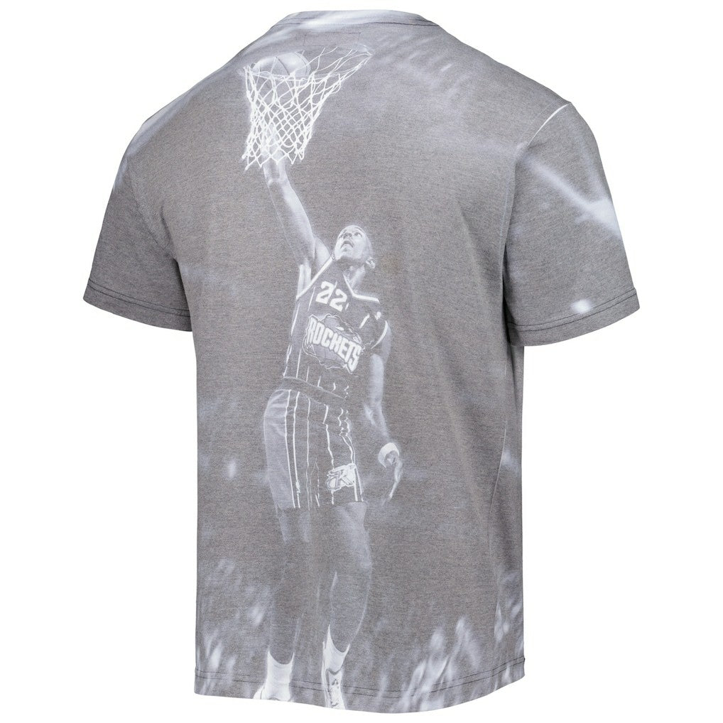 Clyde Drexler Houston Rockets Above The Rim T-Shirt Heather Gray | Mitchell & Ness Lifestyle