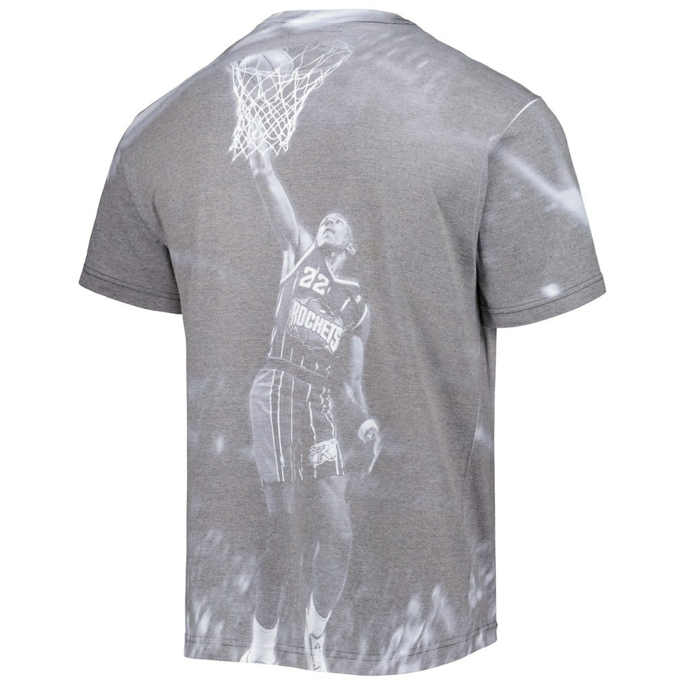 Clyde Drexler Houston Rockets Above The Rim T-Shirt Heather Gray | Mitchell & Ness Lifestyle