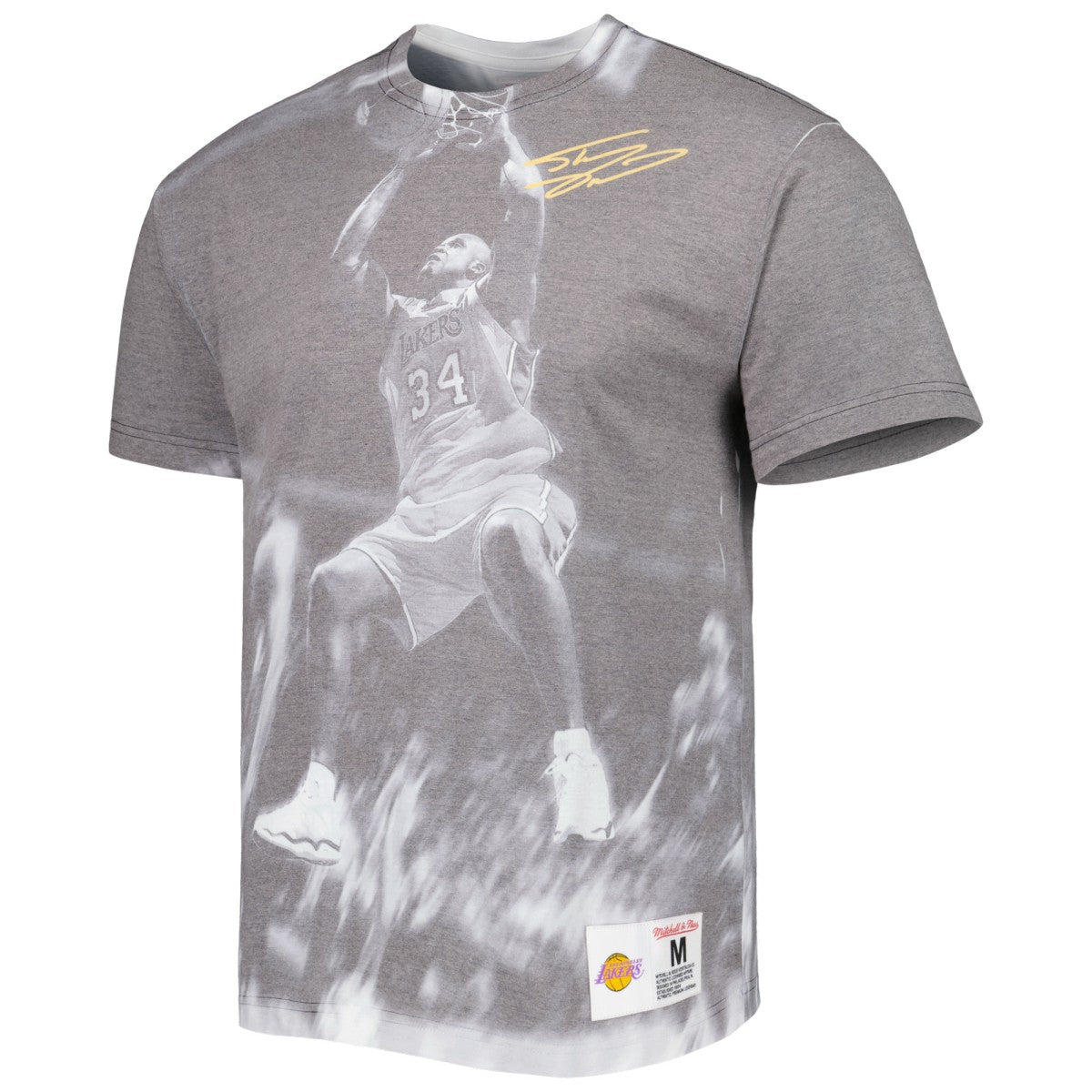 Shaquille O'Neal Los Angeles Lakers Above The Rim T-Shirt Heather Gray | Mitchell & Ness