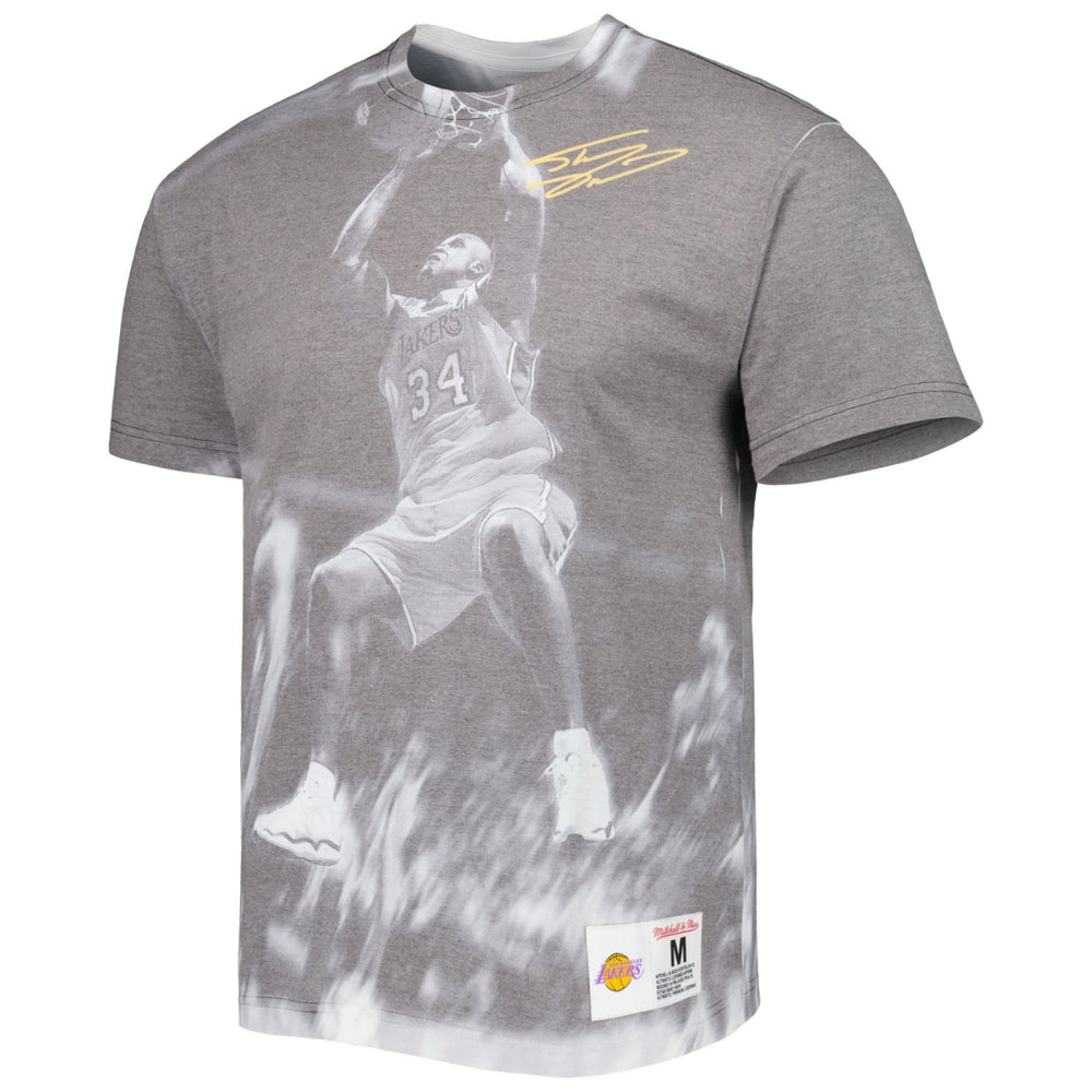 Shaquille O'Neal Los Angeles Lakers Above The Rim T-Shirt Heather Gray | Mitchell & Ness