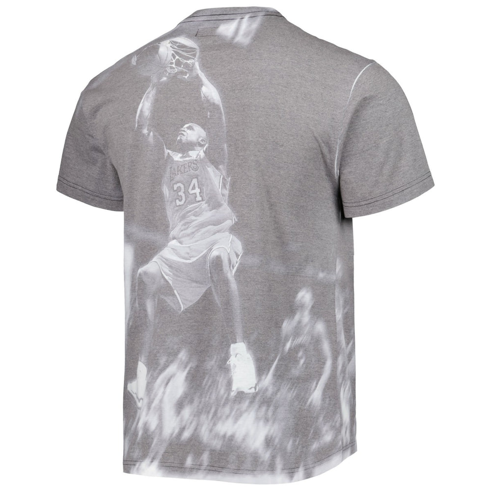 Shaquille O'Neal Los Angeles Lakers Above The Rim T-Shirt Heather Gray | Mitchell & Ness