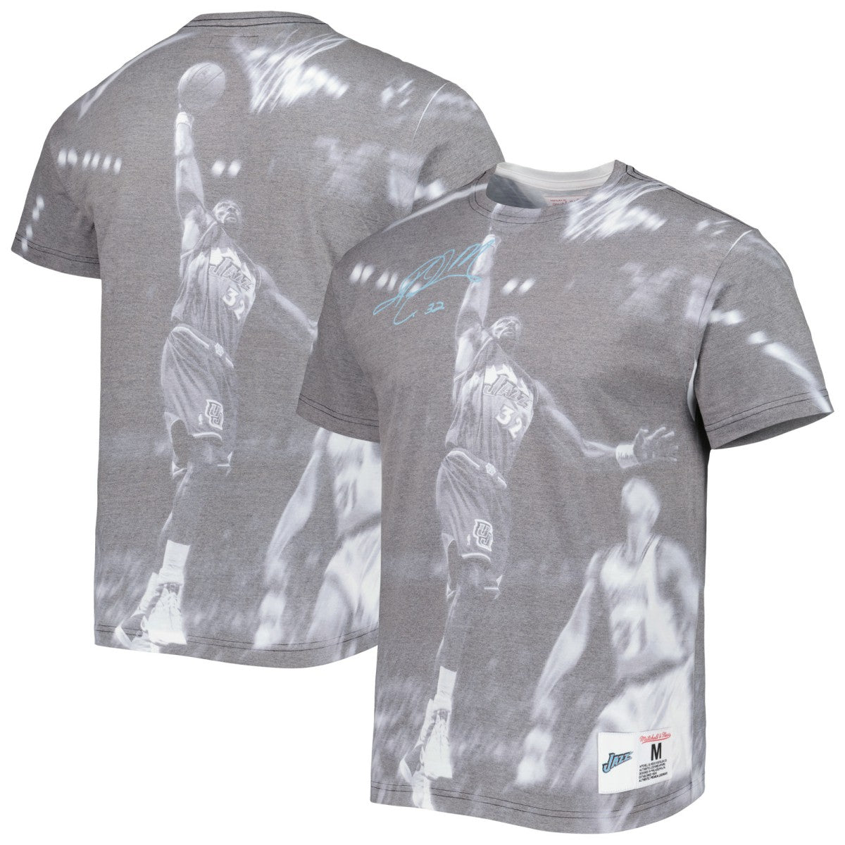 Karl Malone Utah Jazz Above The Rim T-Shirt Heather Gray | Mitchell & Ness online