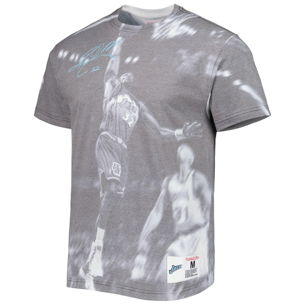 Karl Malone Utah Jazz Above The Rim T-Shirt Heather Gray | Mitchell & Ness online