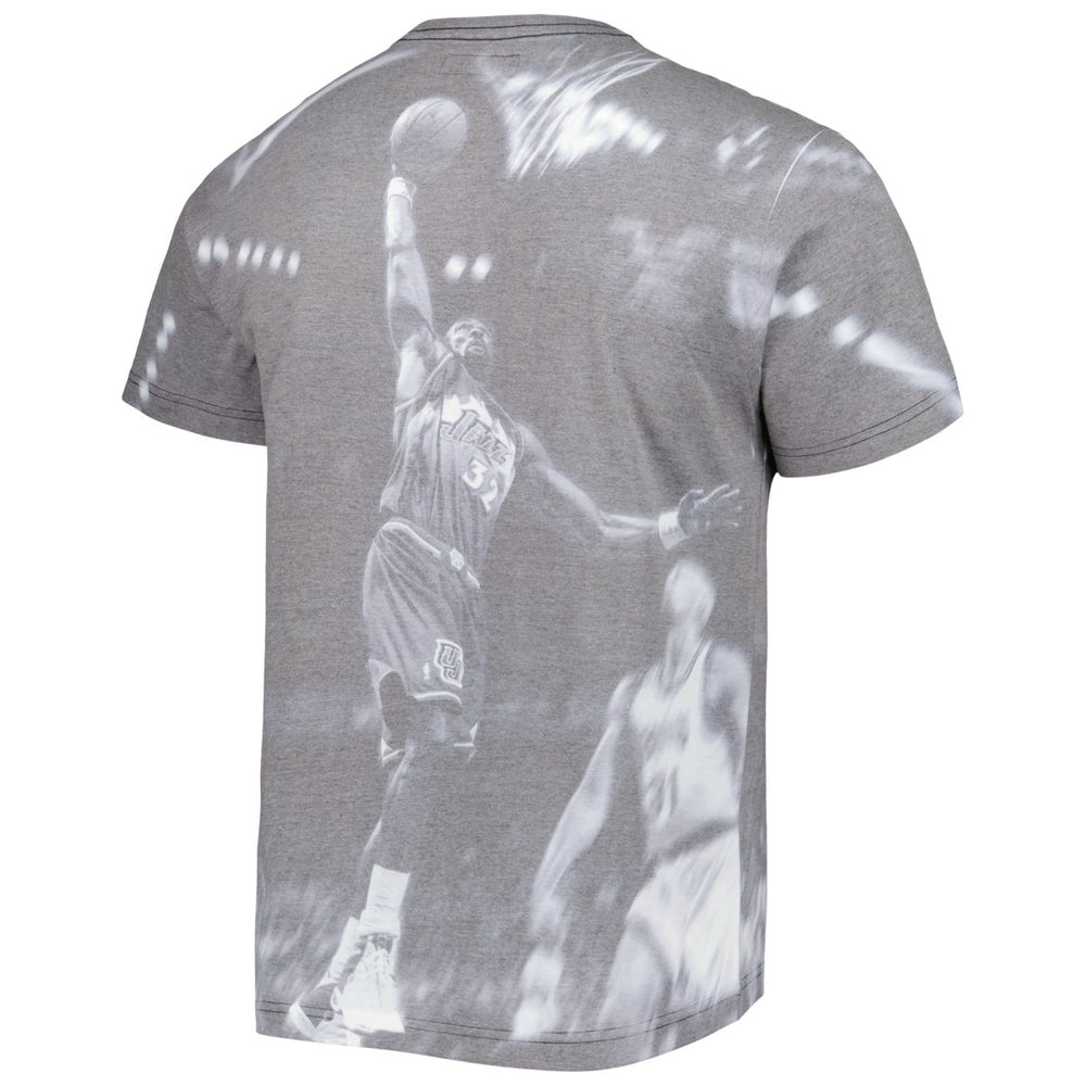 Karl Malone Utah Jazz Above The Rim T-Shirt Heather Gray | Mitchell & Ness online
