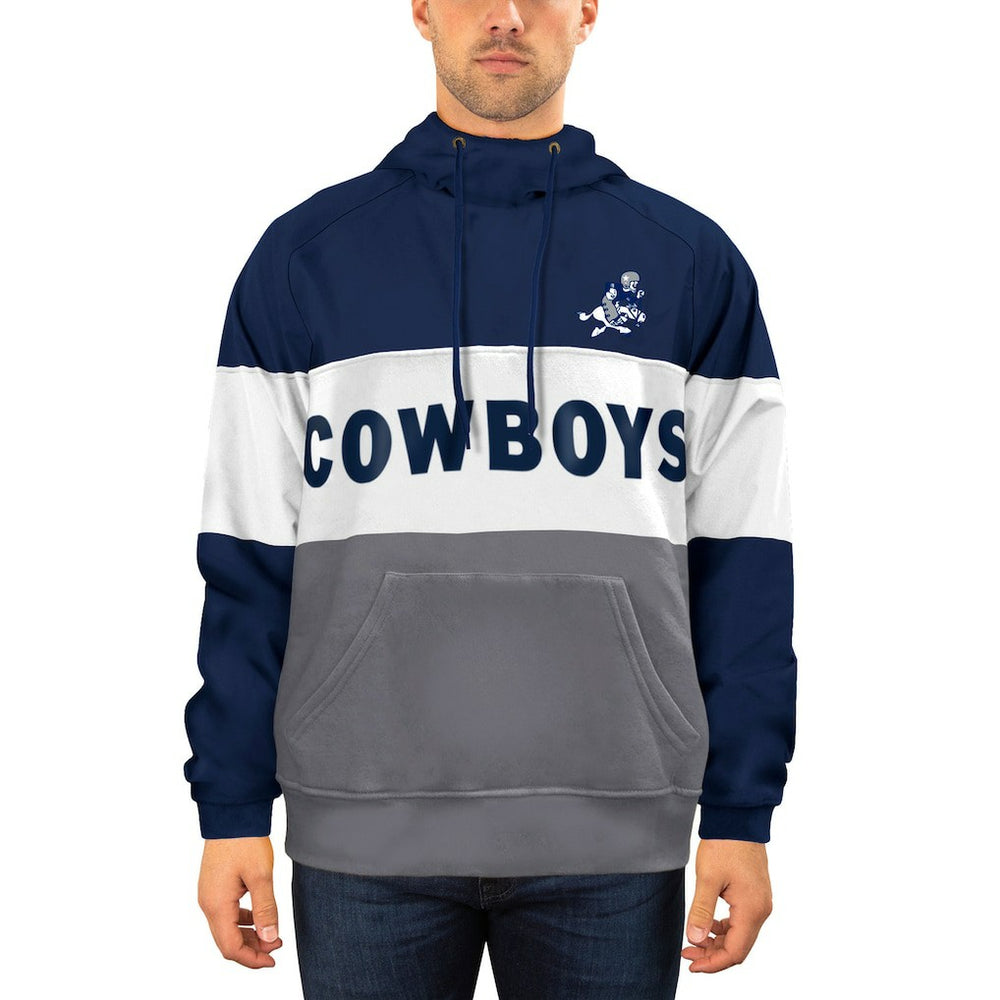 Dallas Cowboys New Era Fleece Retro Joe Pullover Hoodie Navy/White