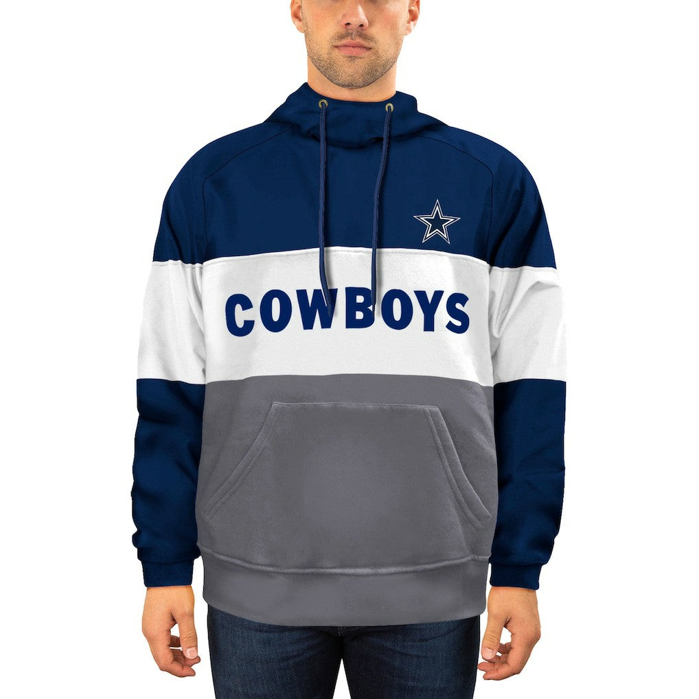 Dallas Cowboys New Era Big & Tall Fleece Star Pullover Hoodie Navy/Gray