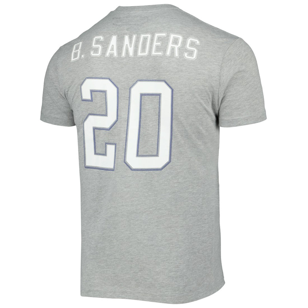 Mitchell & Ness Barry Sanders Detroit Lions Retired Player Logo Name & Number T-Shirt Gray