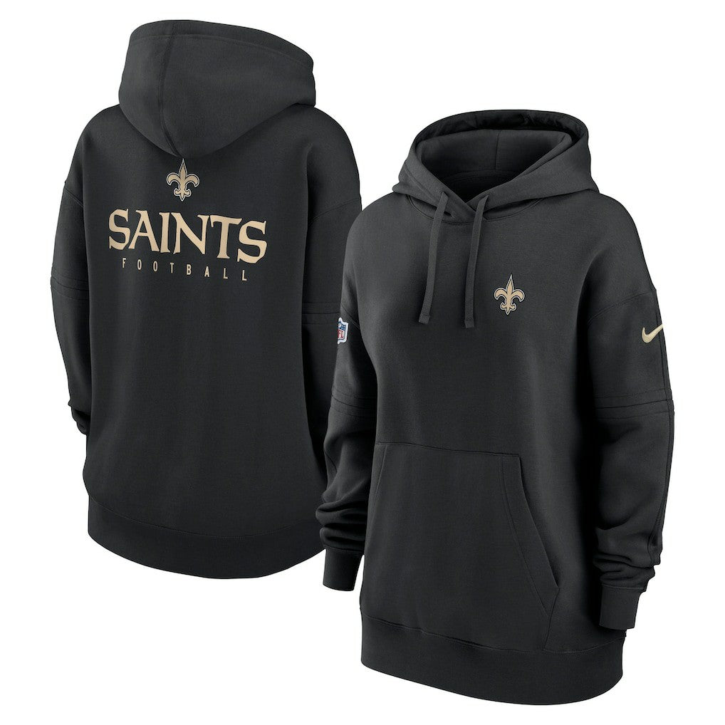 Nike New Orleans Saints Women's 2023 Sideline Club Fleece Pullover Hoodie Black