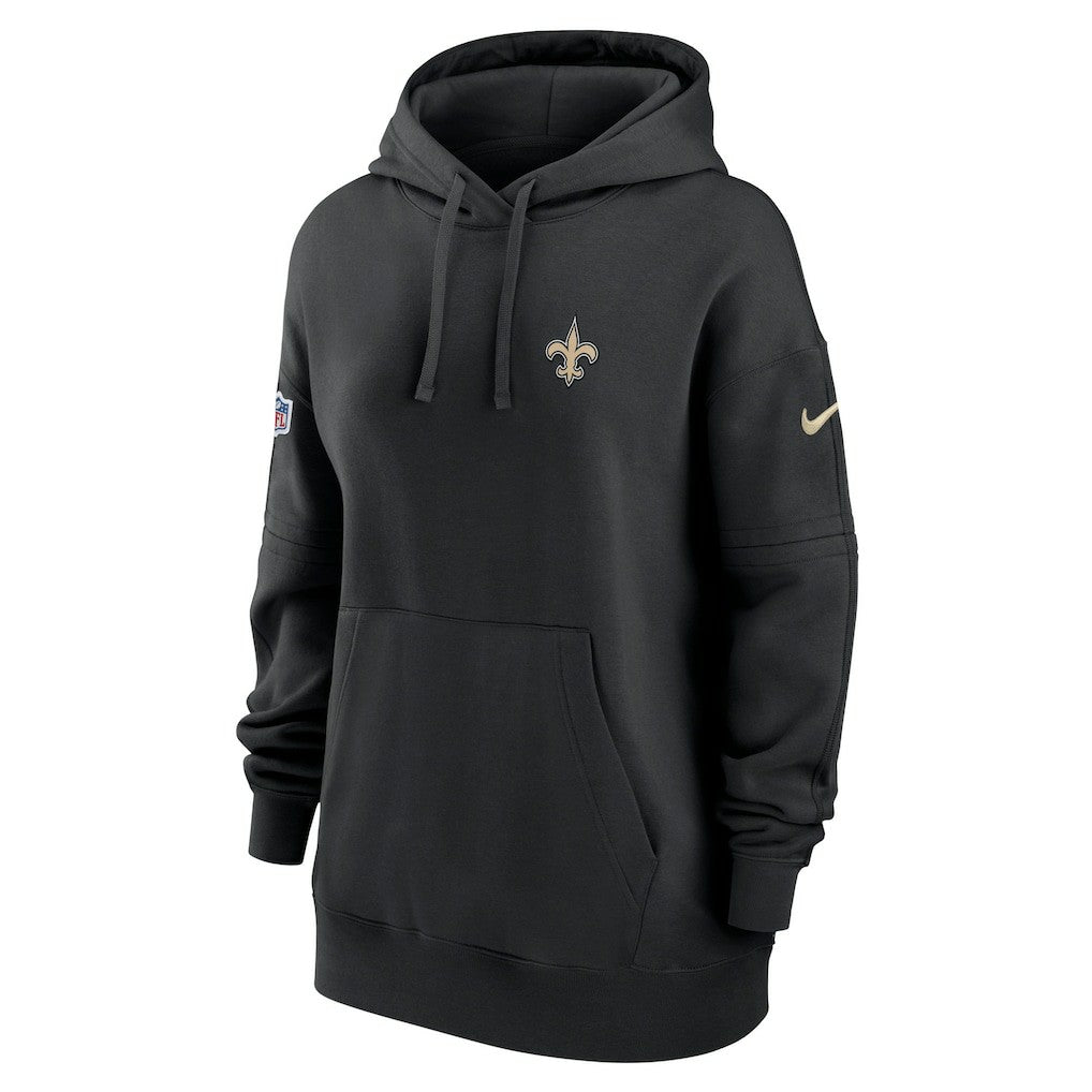 Nike New Orleans Saints Women's 2023 Sideline Club Fleece Pullover Hoodie Black