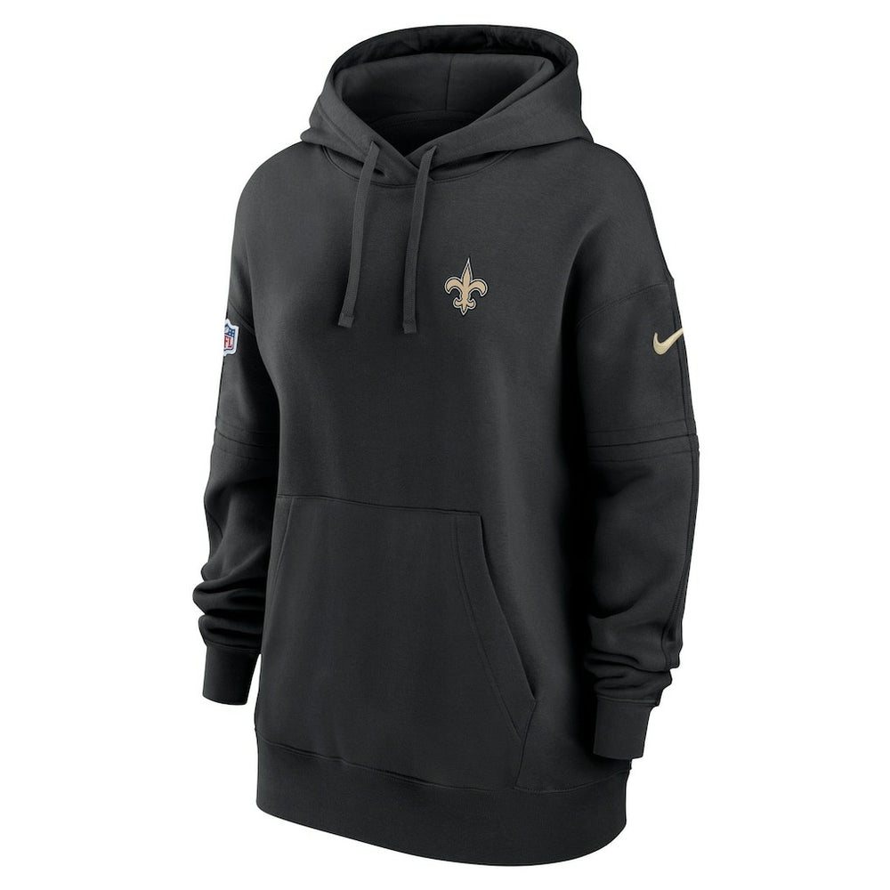 Nike New Orleans Saints Women's 2023 Sideline Club Fleece Pullover Hoodie Black
