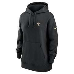 Nike New Orleans Saints Women's 2023 Sideline Club Fleece Pullover Hoodie Black