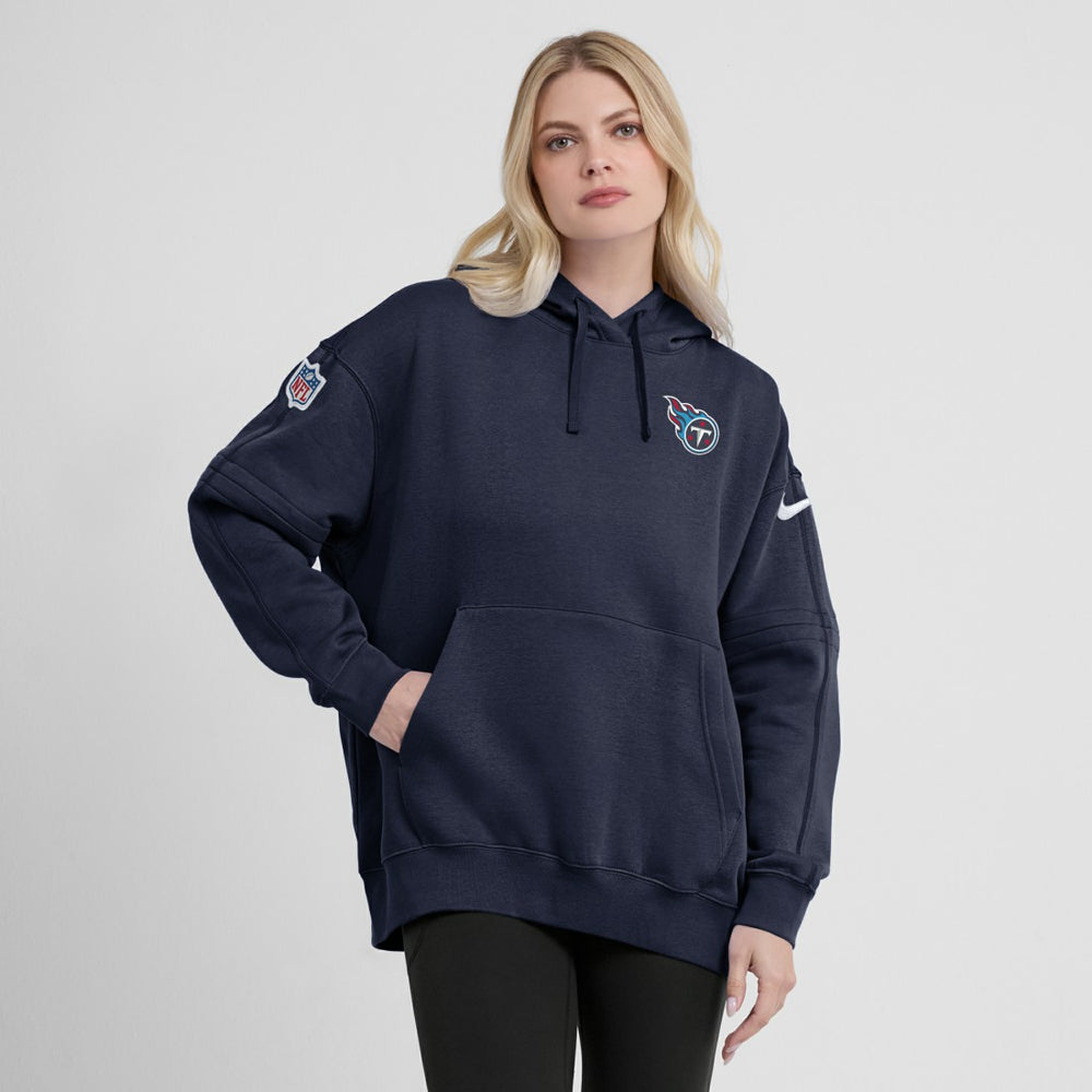 Nike Tennessee Titans Women's 2023 Sideline Club Fleece Pullover Hoodie Navy