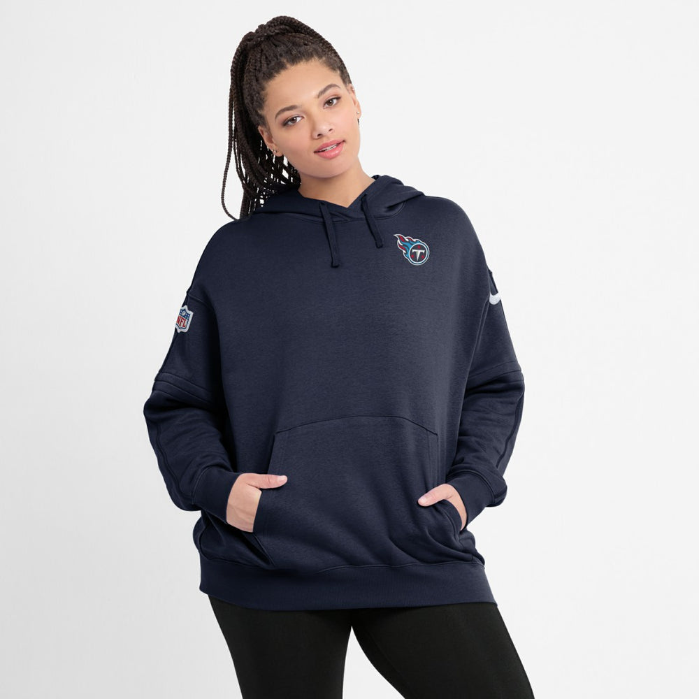 Nike Tennessee Titans Women's 2023 Sideline Club Fleece Pullover Hoodie Navy