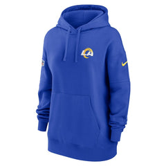 Nike Los Angeles Rams Women's 2023 Sideline Club Fleece Pullover Hoodie Royal