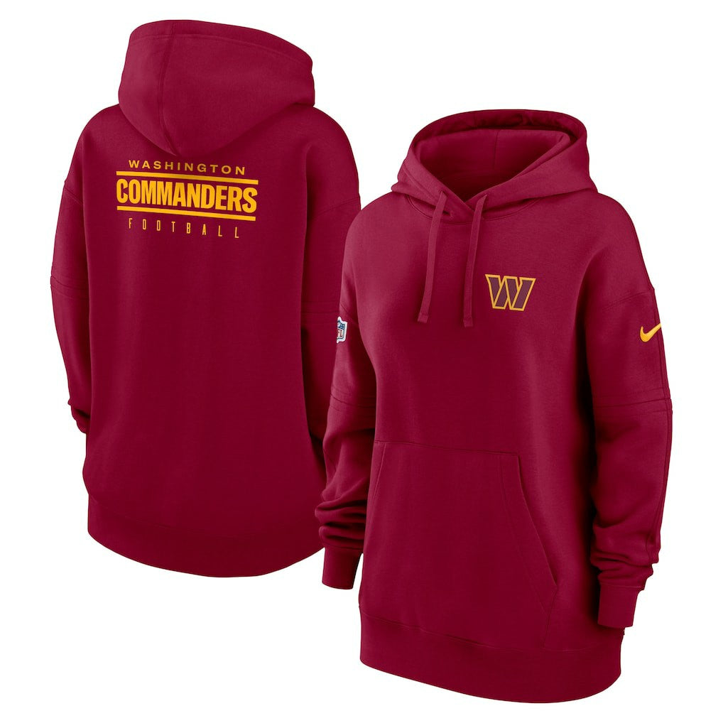 Nike Washington Commanders Women's 2023 Sideline Club Fleece Pullover Hoodie Burgundy