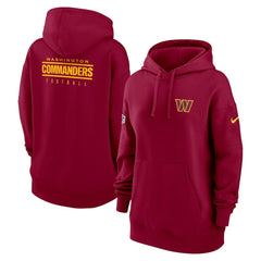 Nike Washington Commanders Women's 2023 Sideline Club Fleece Pullover Hoodie Burgundy
