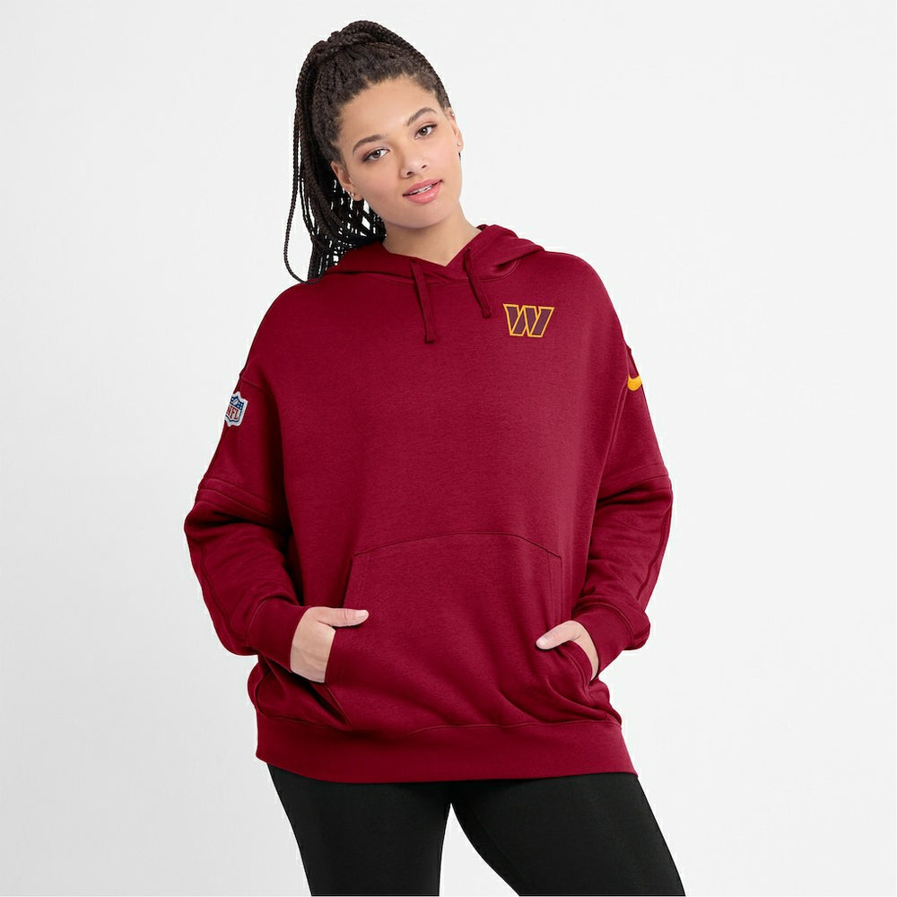 Nike Washington Commanders Women's 2023 Sideline Club Fleece Pullover Hoodie Burgundy