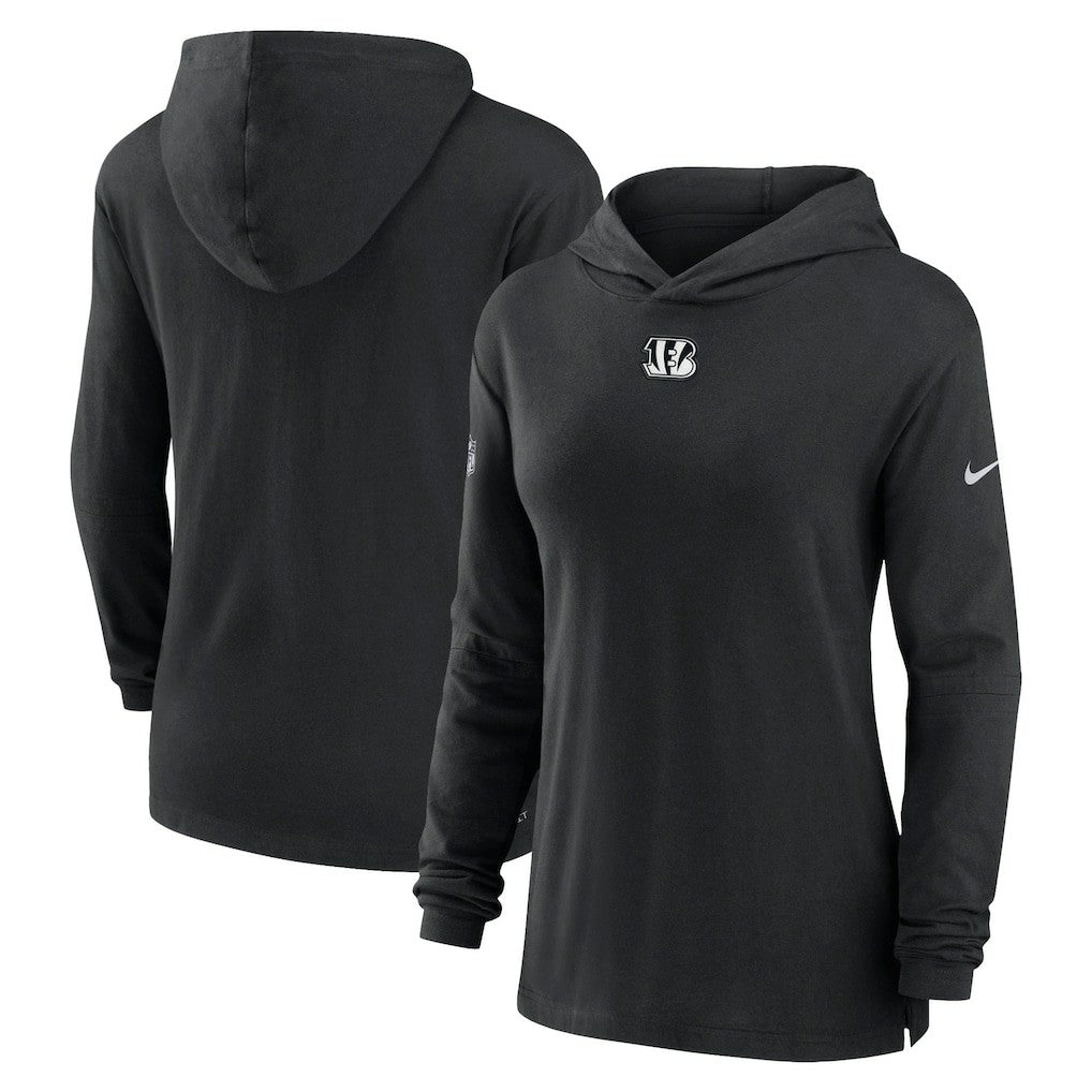 Nike Cincinnati Bengals Women's Sideline Performance Long Sleeve Hoodie T-Shirt Black
