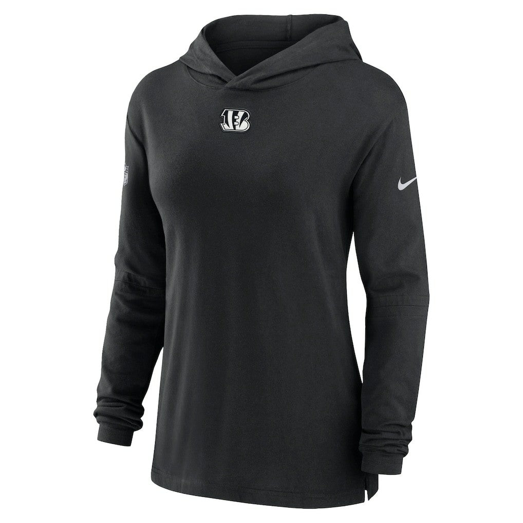 Nike Cincinnati Bengals Women's Sideline Performance Long Sleeve Hoodie T-Shirt Black