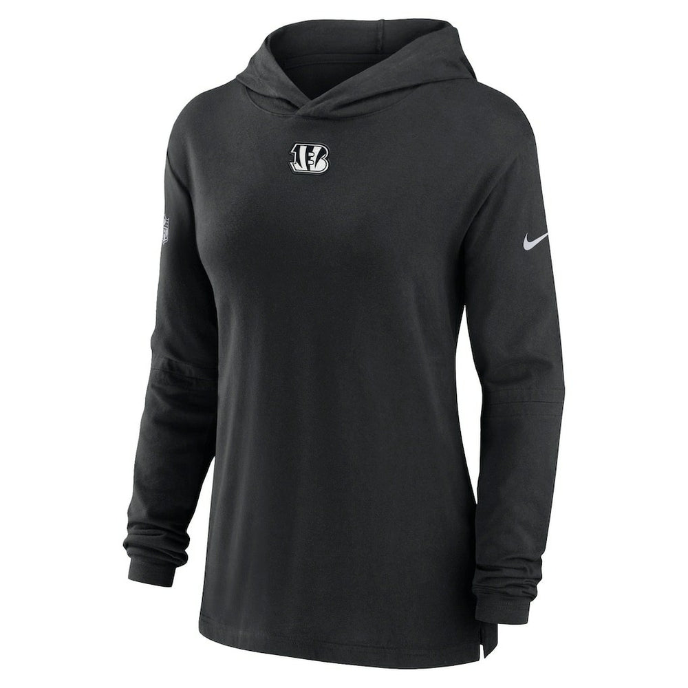Nike Cincinnati Bengals Women's Sideline Performance Long Sleeve Hoodie T-Shirt Black