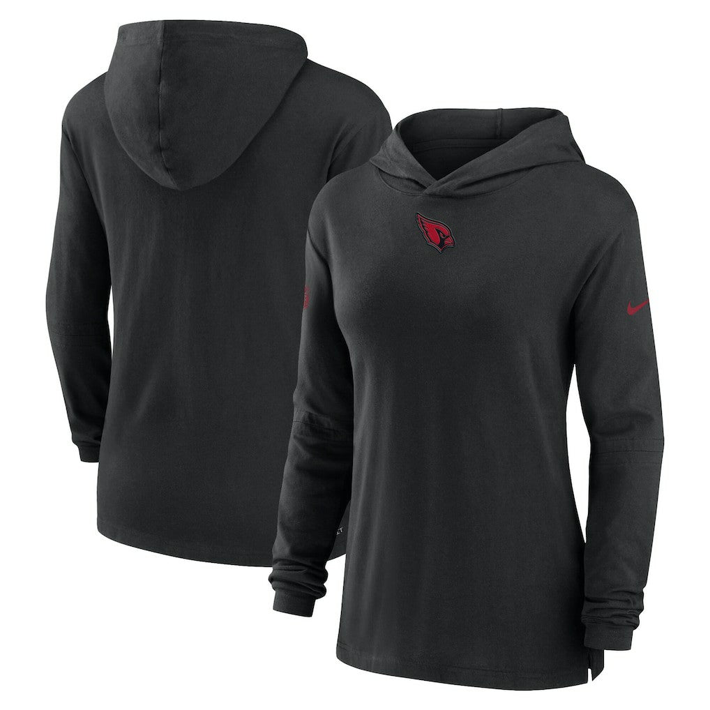 Nike Arizona Cardinals Women's Sideline Performance Long Sleeve Hoodie T-Shirt Black