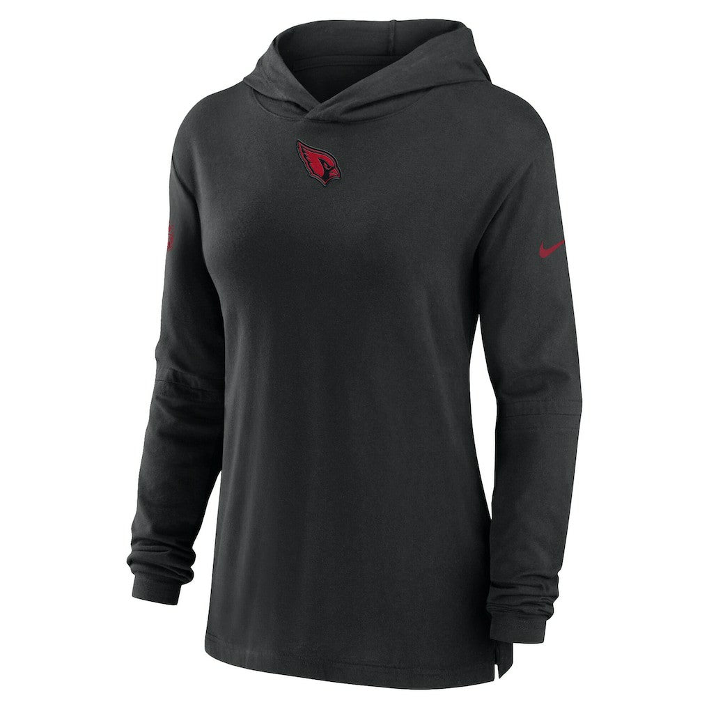 Nike Arizona Cardinals Women's Sideline Performance Long Sleeve Hoodie T-Shirt Black