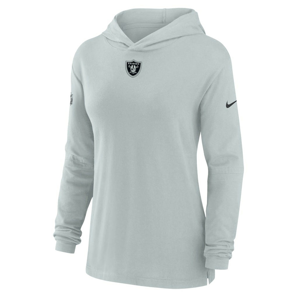 Nike Las Vegas Raiders Women's Sideline Performance Long Sleeve Hoodie T-Shirt Silver