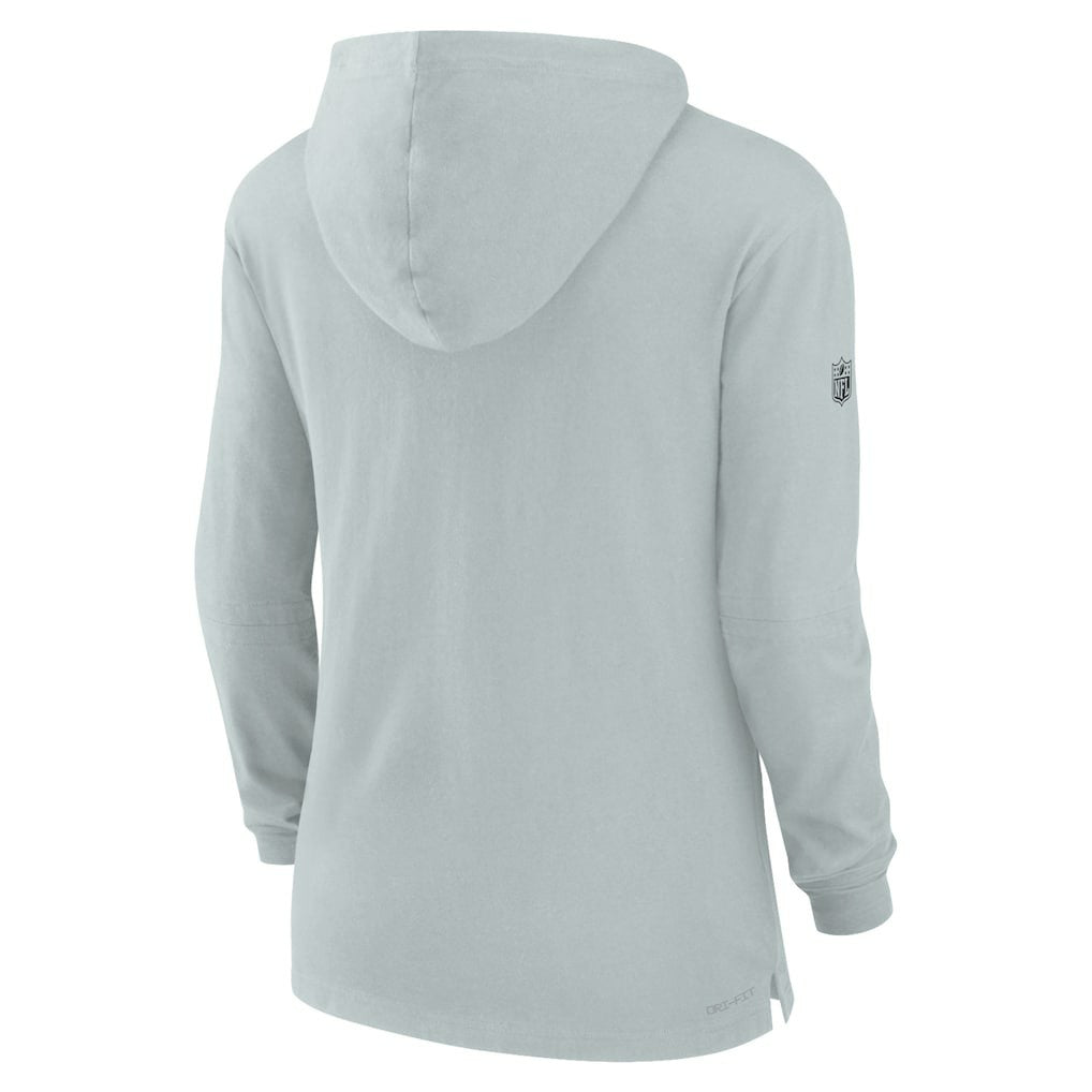 Nike Las Vegas Raiders Women's Sideline Performance Long Sleeve Hoodie T-Shirt Silver