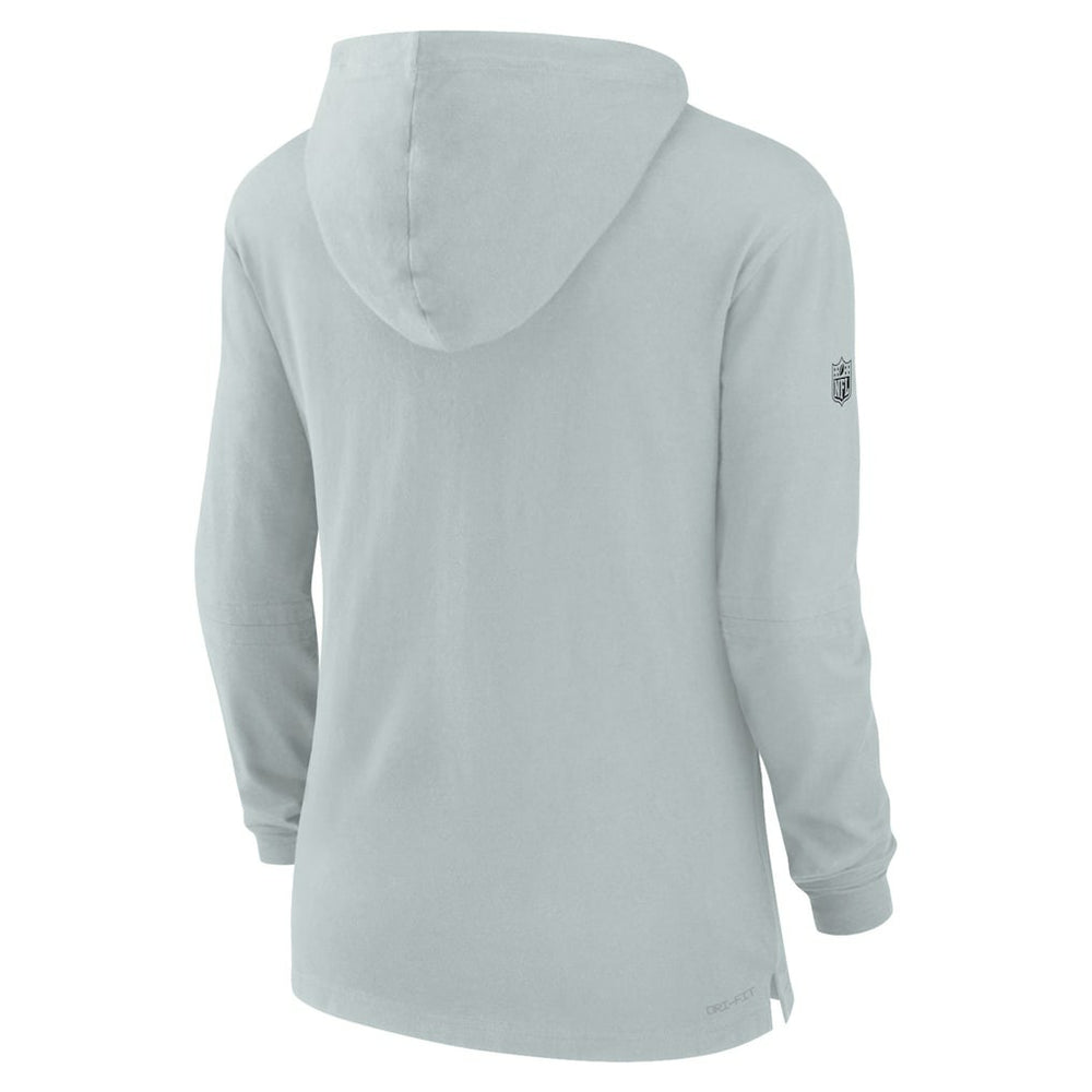 Nike Las Vegas Raiders Women's Sideline Performance Long Sleeve Hoodie T-Shirt Silver