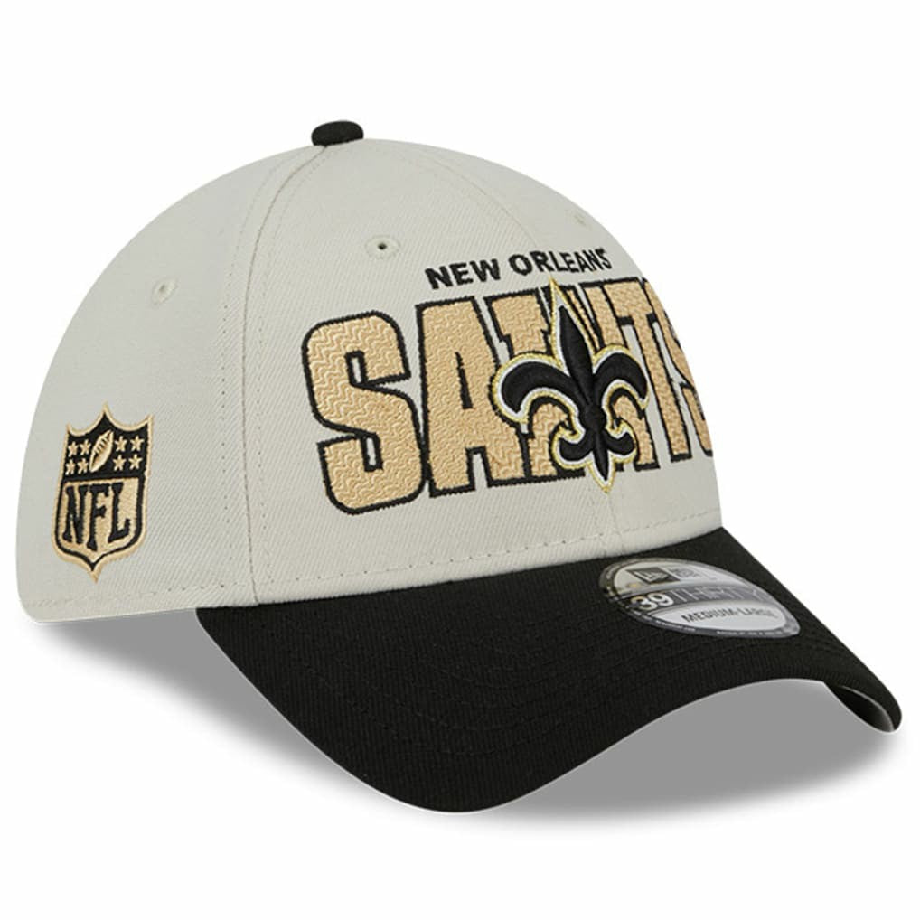 New Orleans Saints New Era 2023 NFL Draft 39THIRTY Flex Hat Stone/Black