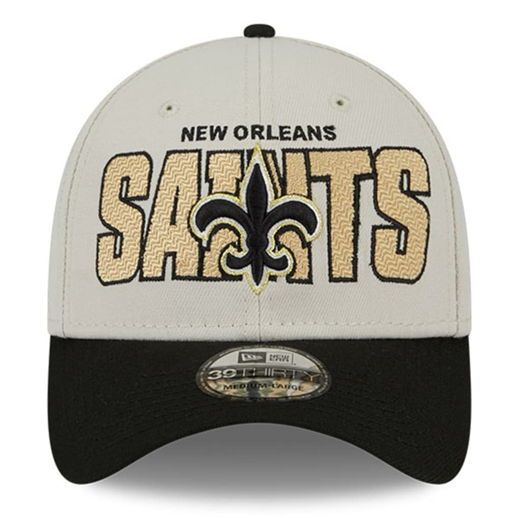 New Orleans Saints New Era 2023 NFL Draft 39THIRTY Flex Hat Stone/Black