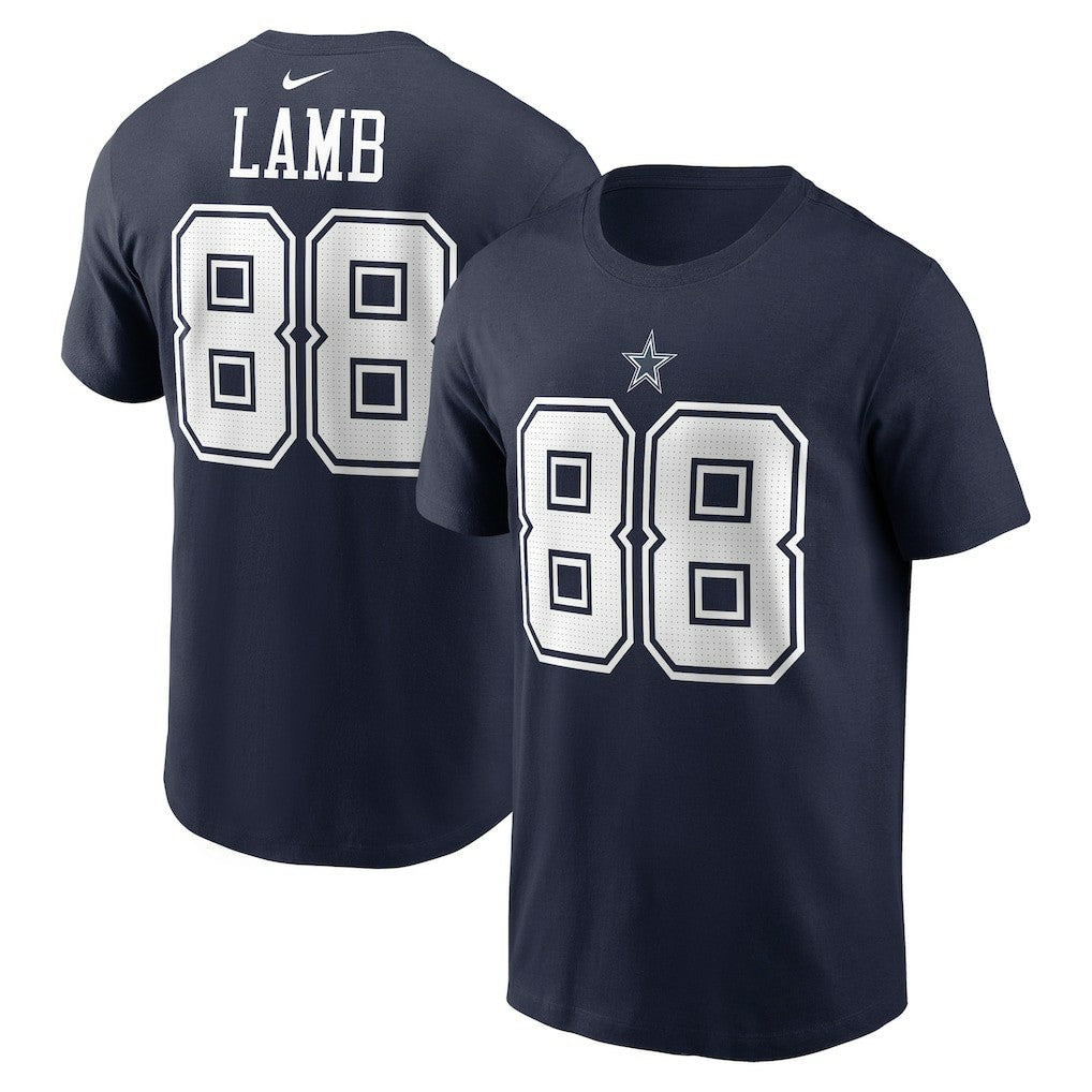 Nike CeeDee Lamb Dallas Cowboys Player Name & Number T-Shirt Navy
