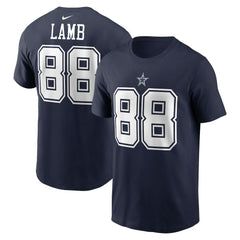 Nike CeeDee Lamb Dallas Cowboys Player Name & Number T-Shirt Navy