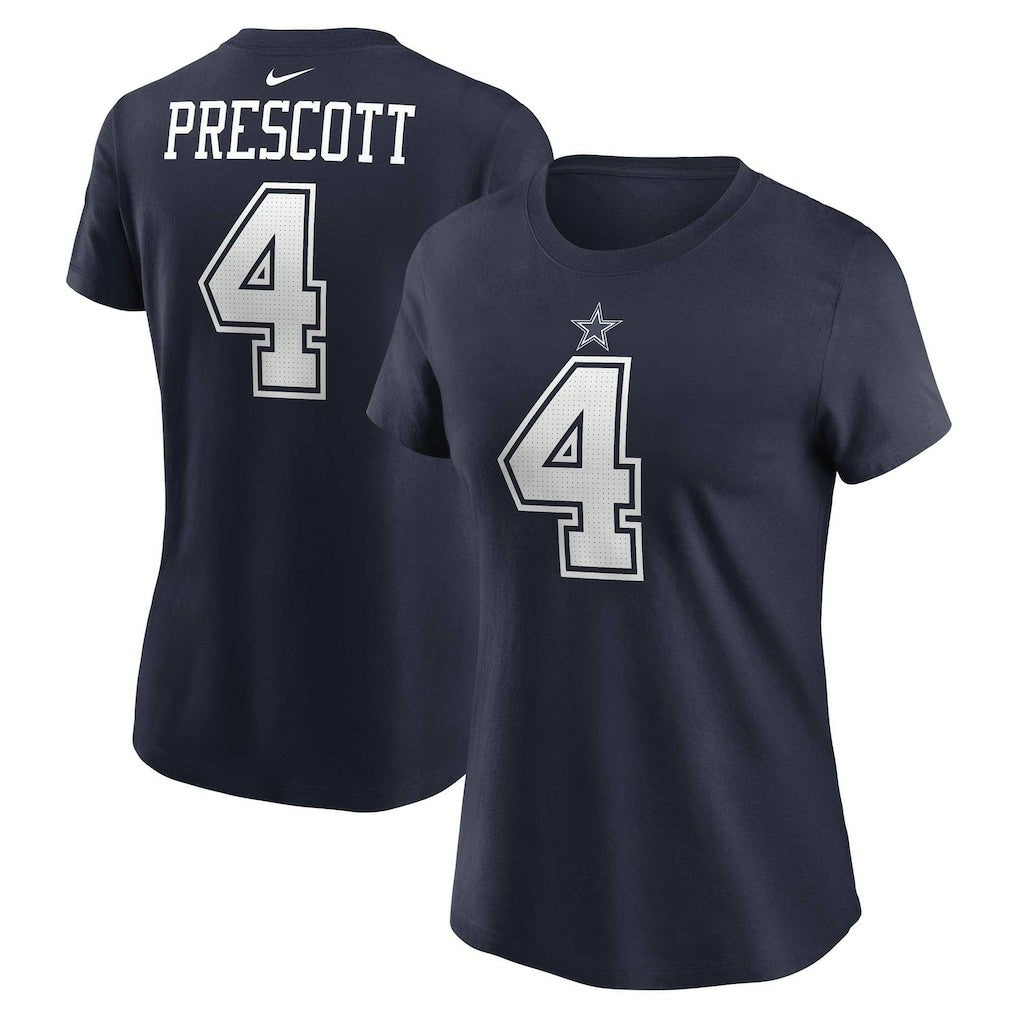 Nike Dak Prescott Dallas Cowboys Women's Player Name & Number T-Shirt Navy
