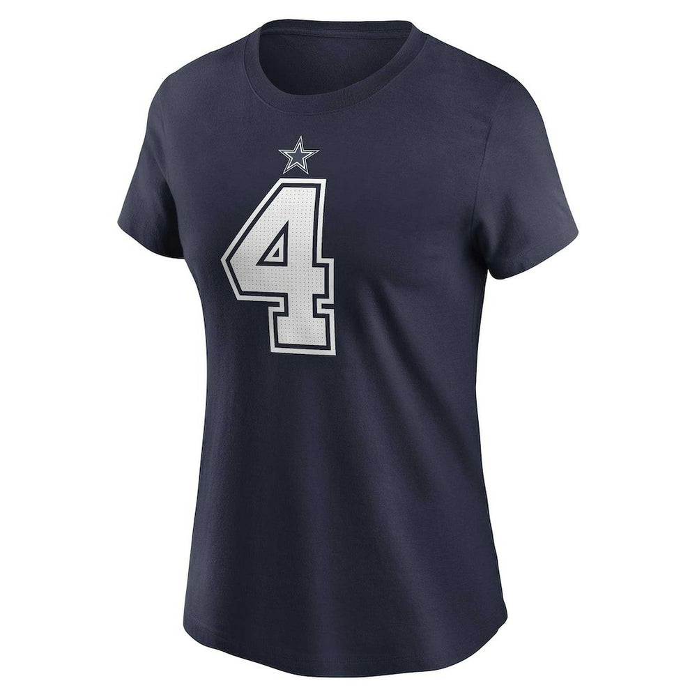 Nike Dak Prescott Dallas Cowboys Women's Player Name & Number T-Shirt Navy