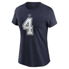 Nike Dak Prescott Dallas Cowboys Women's Player Name & Number T-Shirt Navy