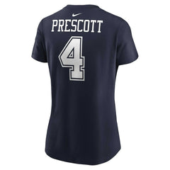 Nike Dak Prescott Dallas Cowboys Women's Player Name & Number T-Shirt Navy